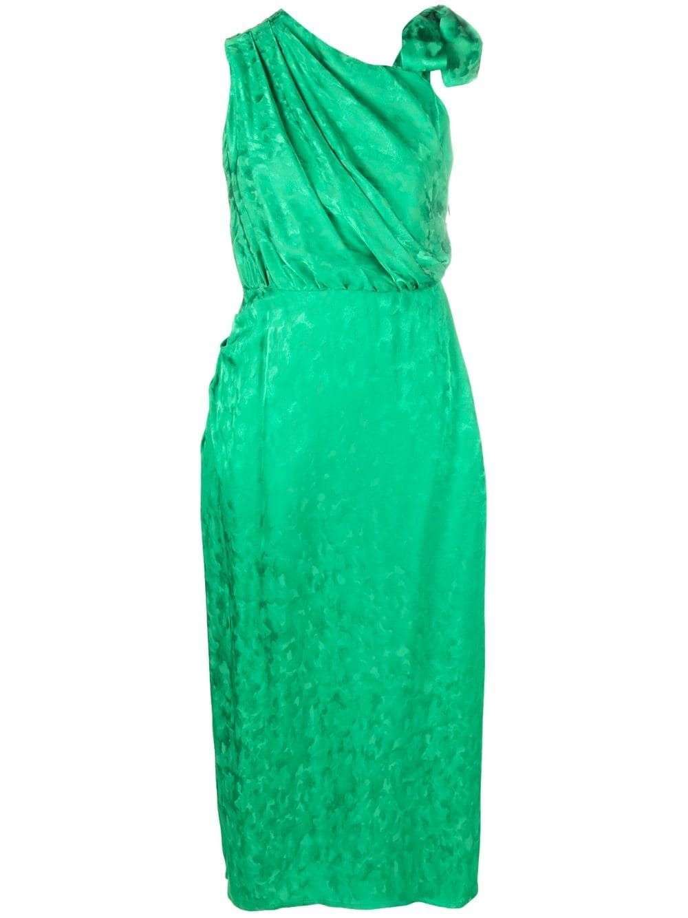 Green empire dress with all-over motif