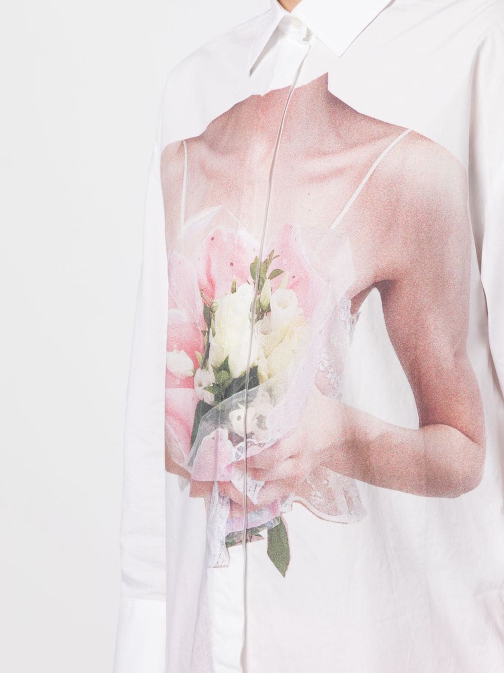 Camicia bianca bouquet 3442MDE17X 237125 BIANCA MSGM 