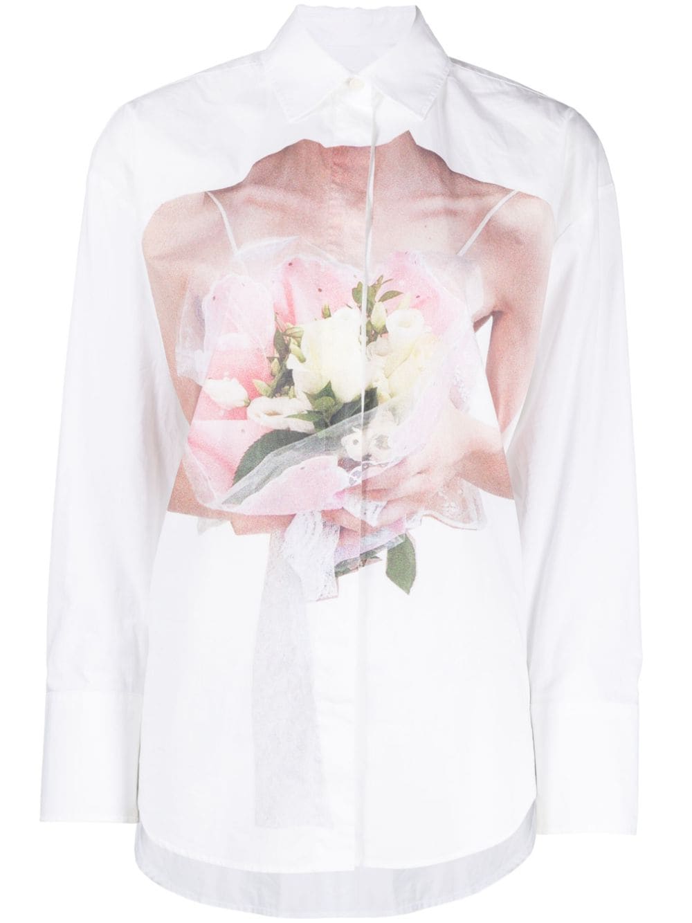 Camicia bianca bouquet