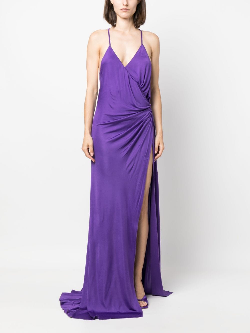 Long purple dress with backless