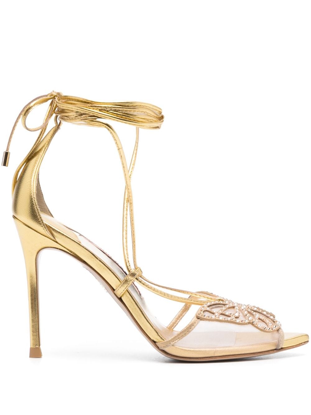 Gold Butterfly Sandal with Rhinestones