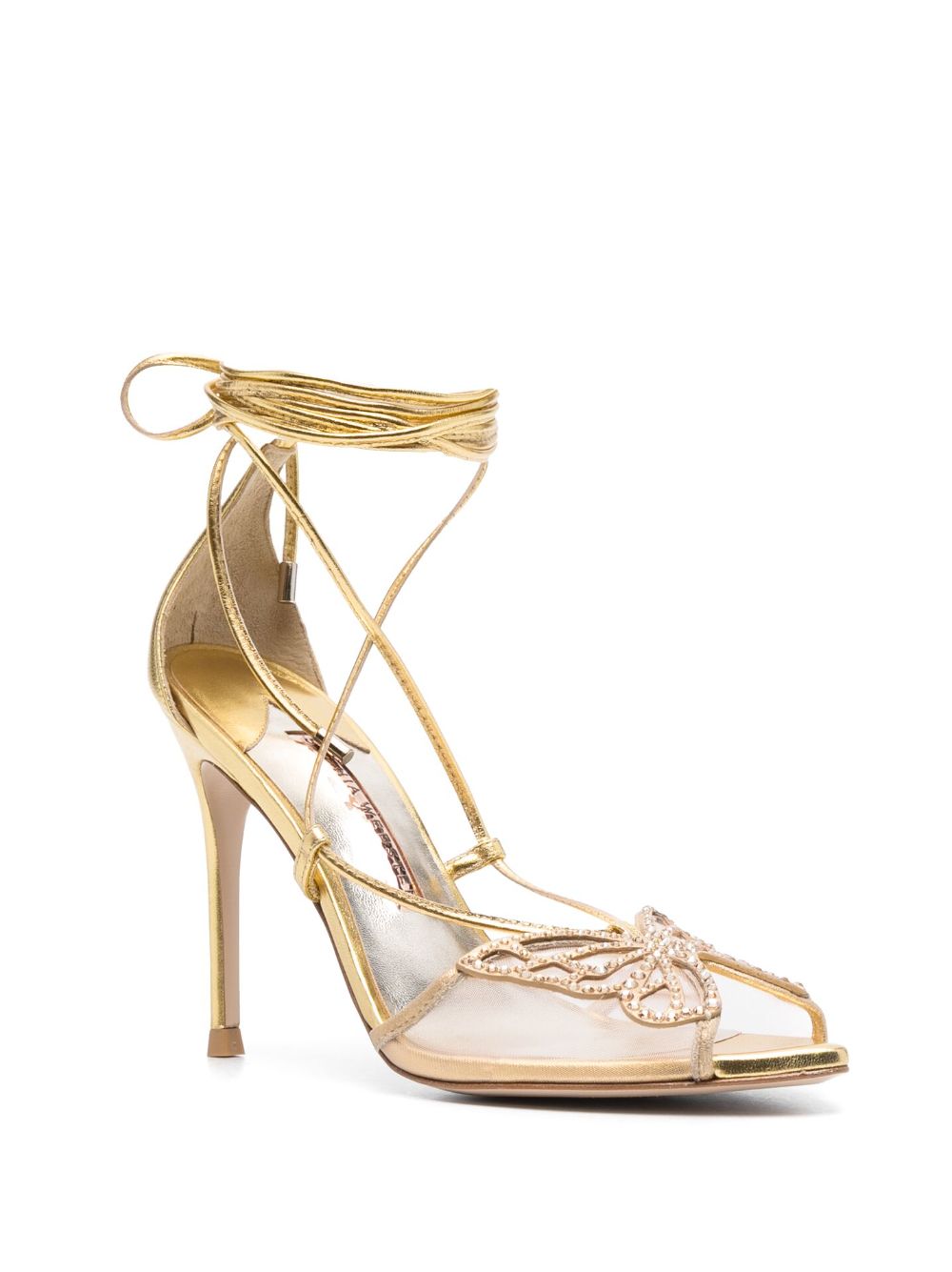 Gold Butterfly Sandal with Rhinestones