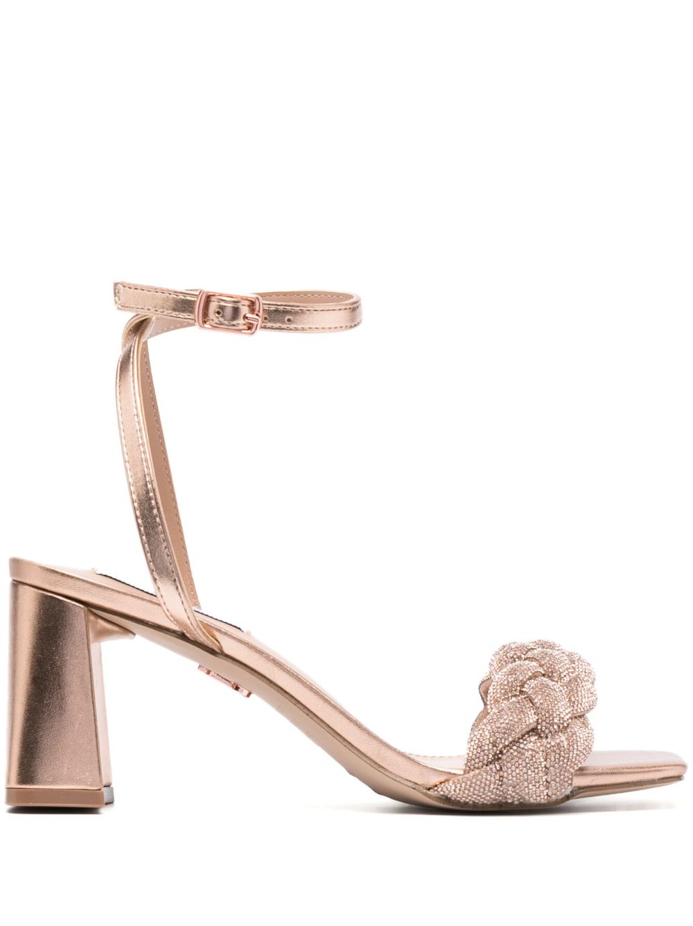 Rose gold braid band sandals