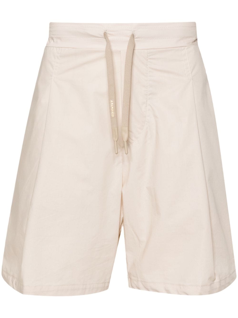 Cream Bermuda shorts with drawstring