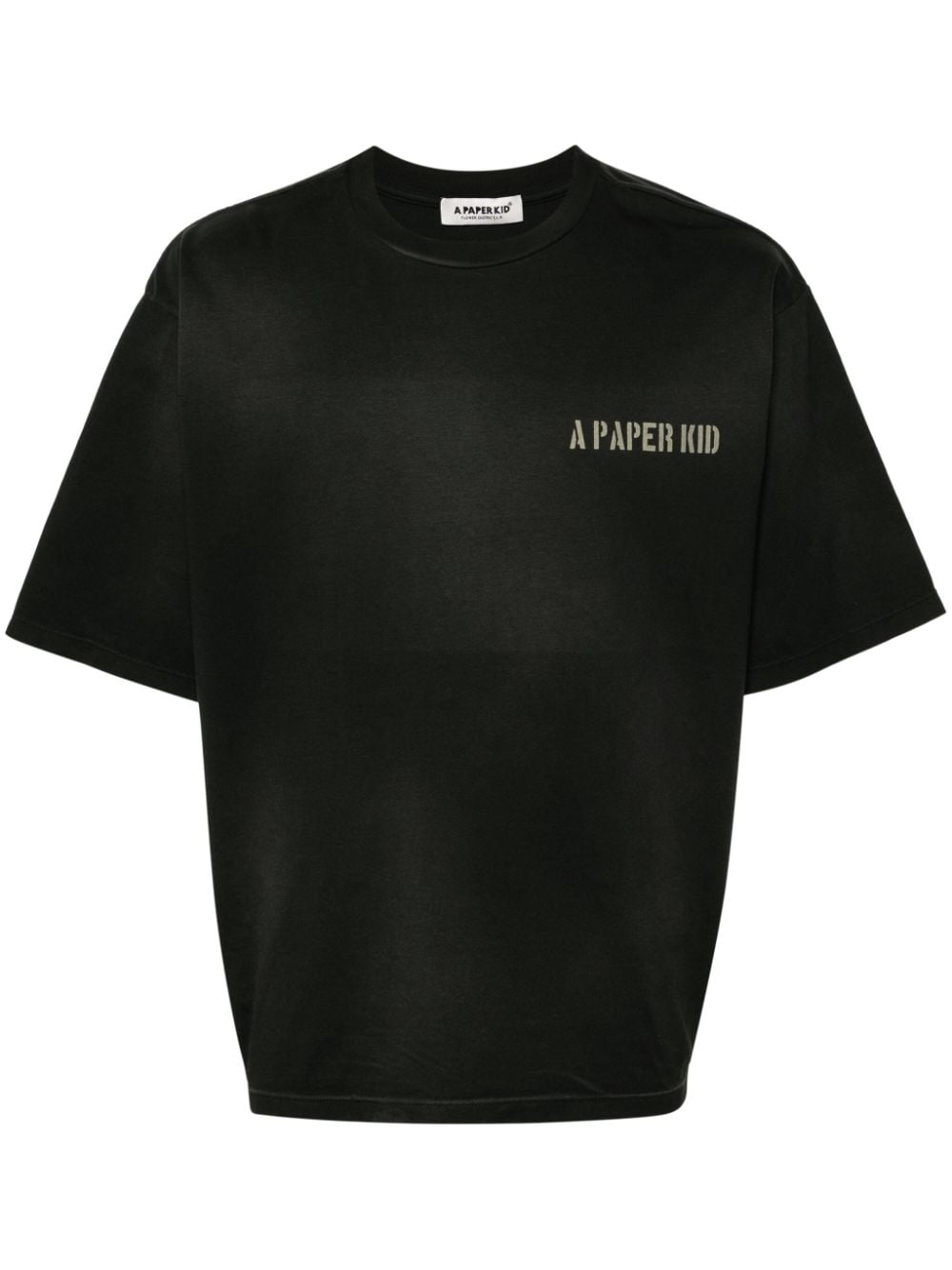 Black T-shirt with back print and slogan