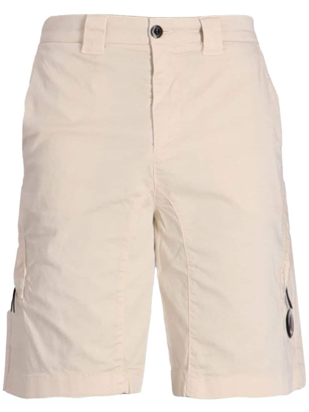 Beige Bermuda shorts with Lens logo