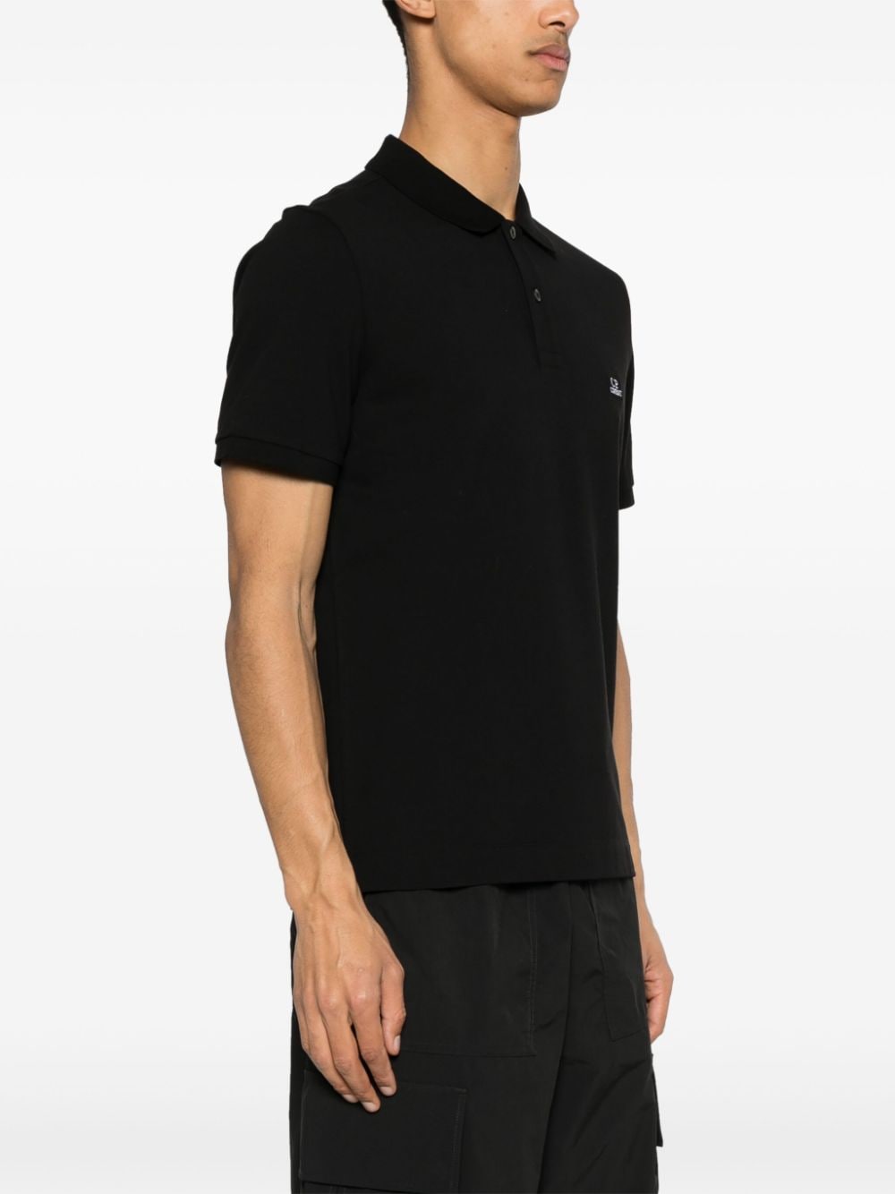 Black mini logo polo shirt