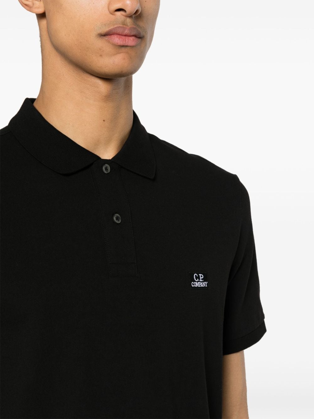 Black mini logo polo shirt