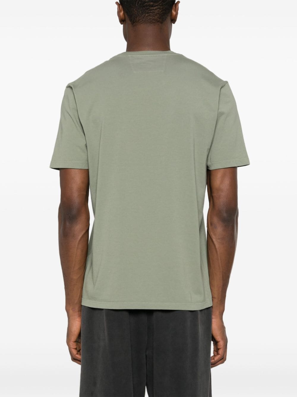 T-shirt verde stampa centrale