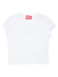 T-shirt bianca logo  Oval D ricamo