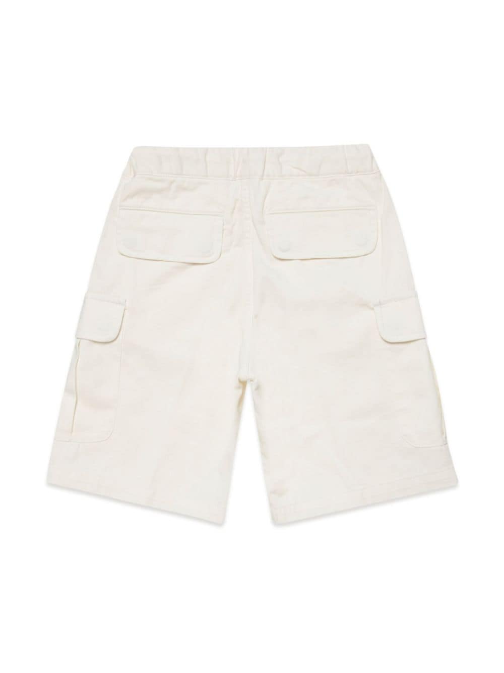 Cream white shorts with logo embroidery