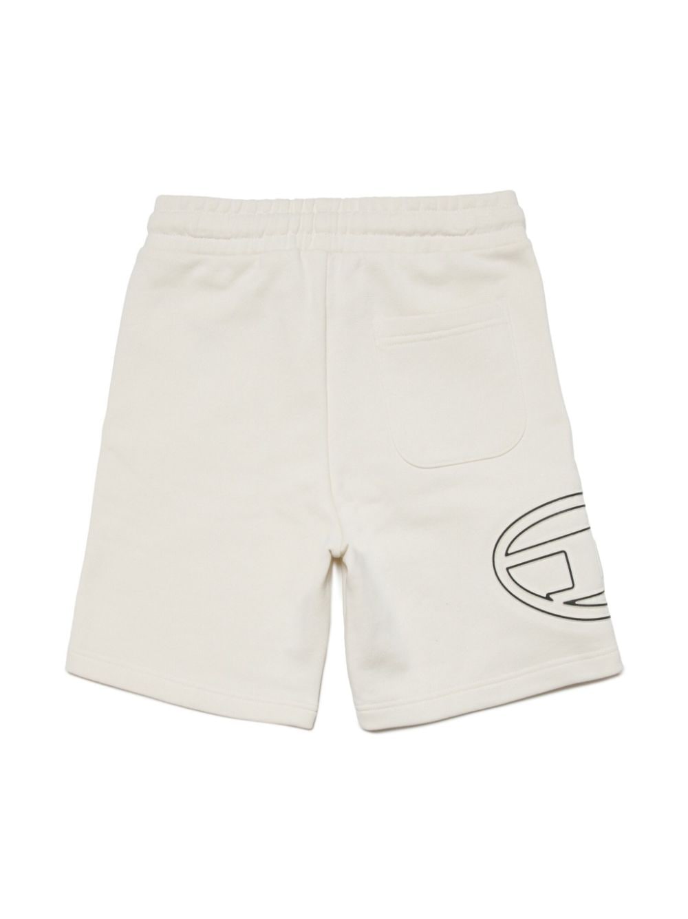 Creamy white leg logo shorts