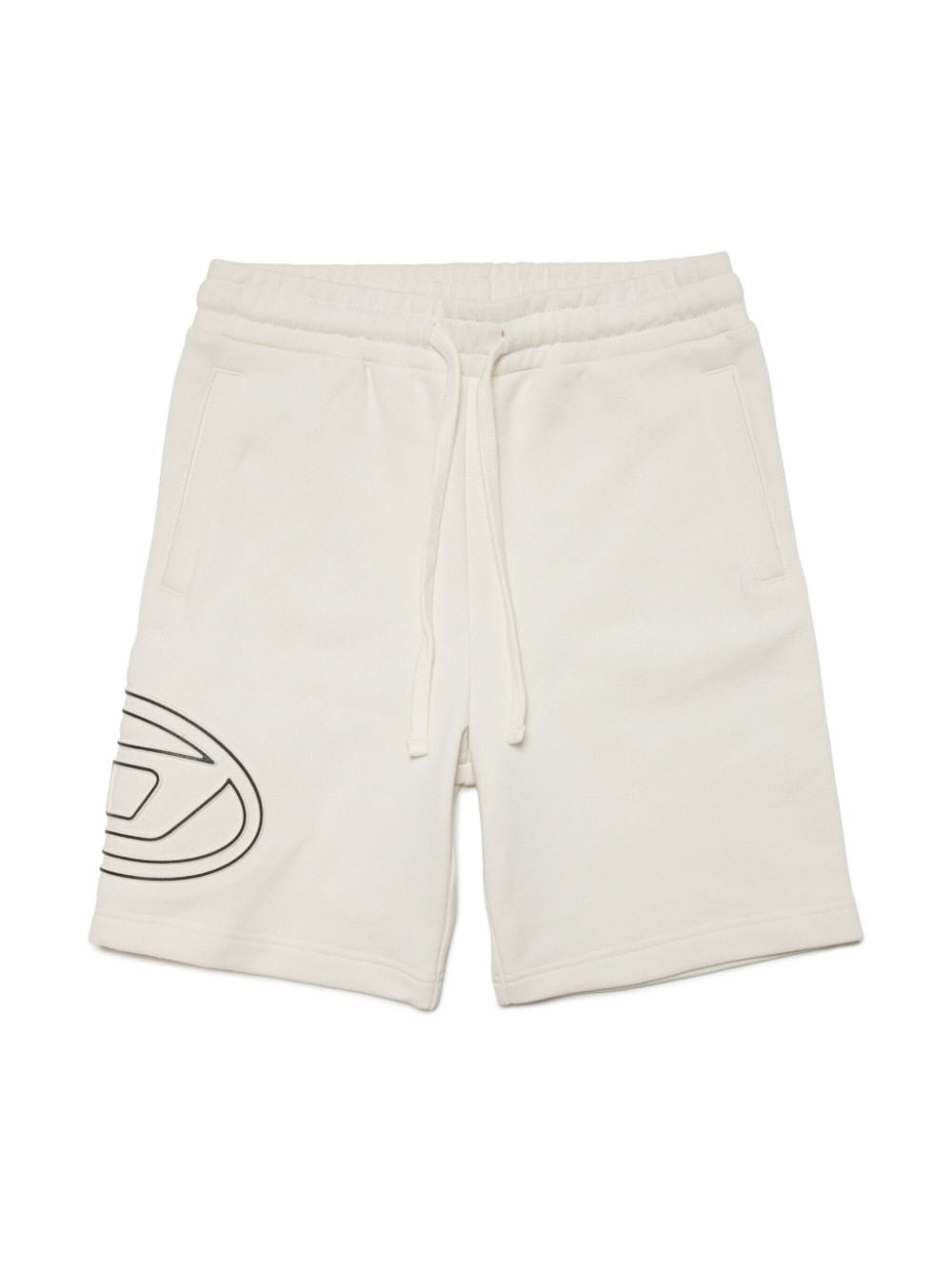 Creamy white leg logo shorts