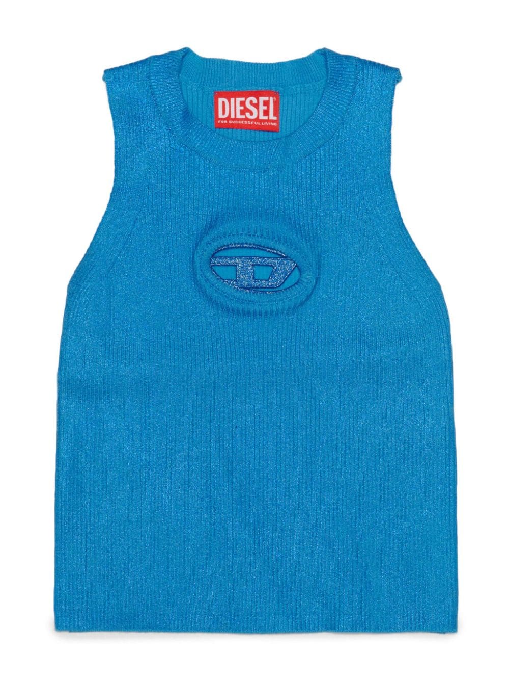 Blue Oval D lurex logo tank top