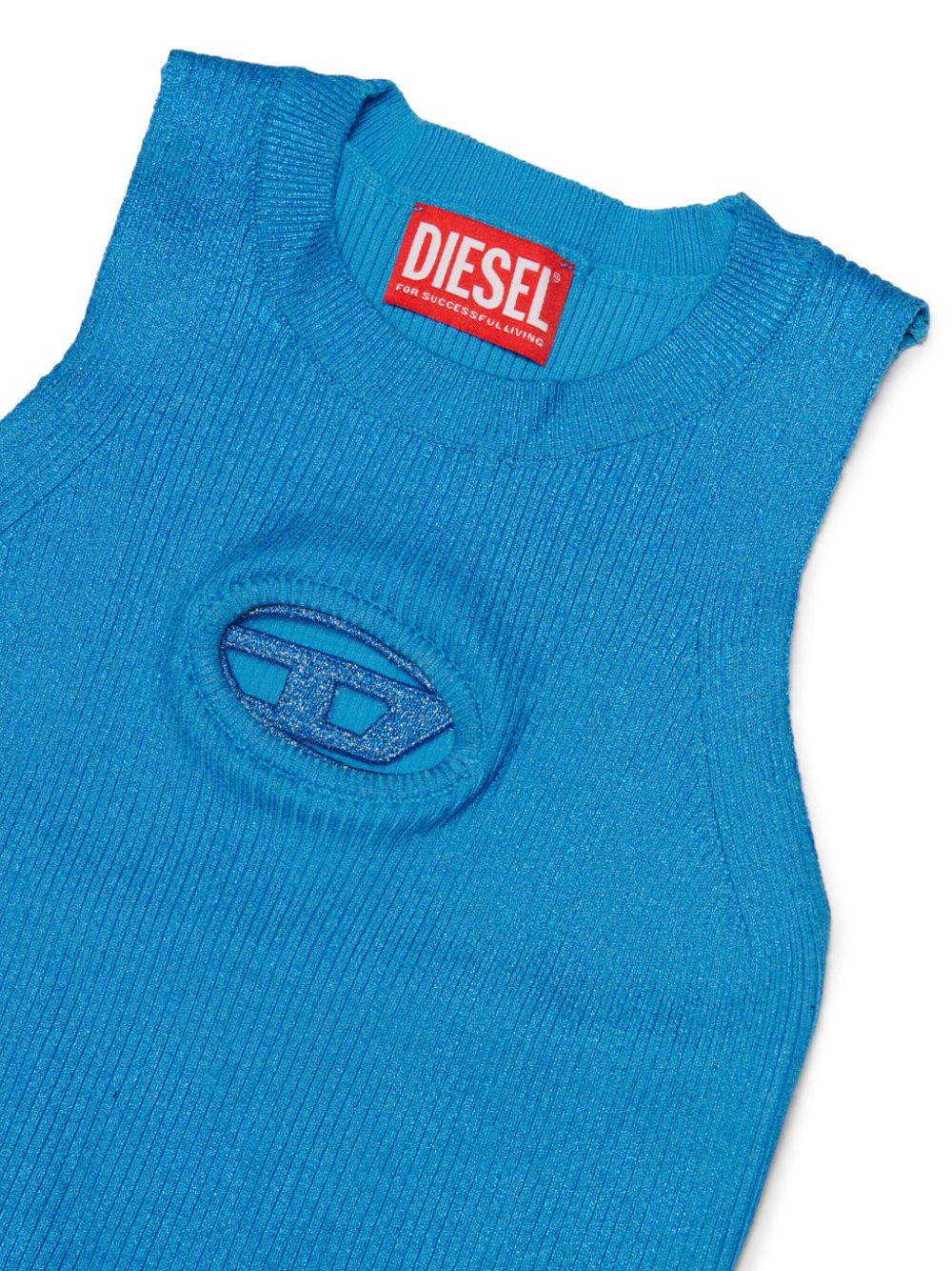 Blue Oval D lurex logo tank top