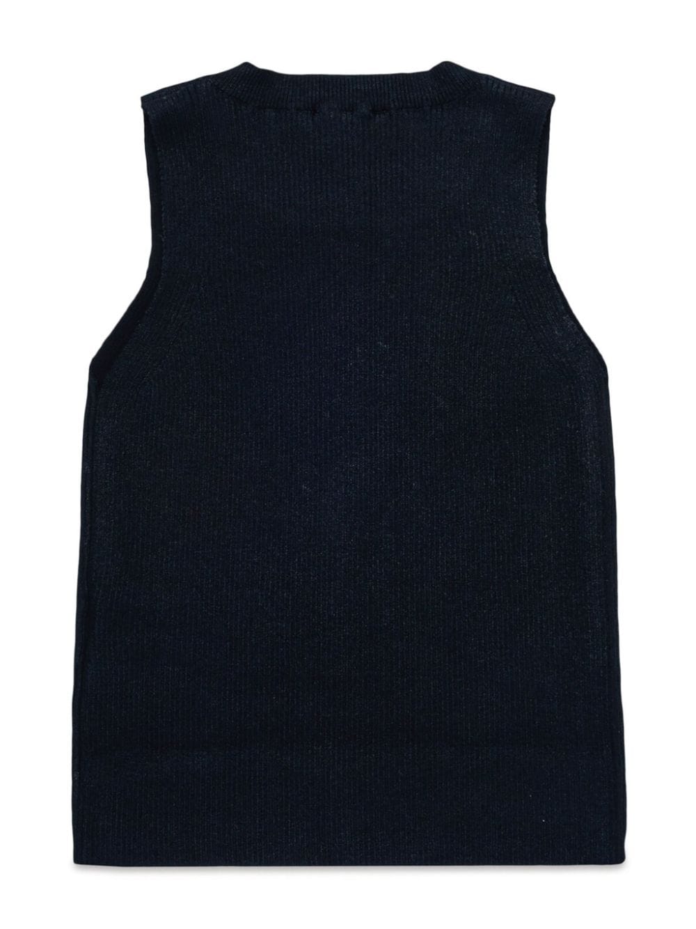 Black tank top with metallic Oval D logo