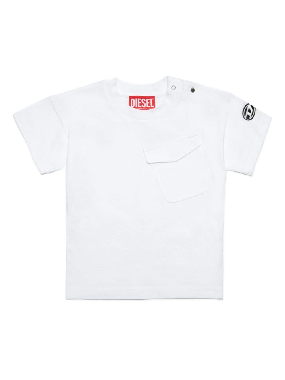 T-shirt bianca neonato con taschino