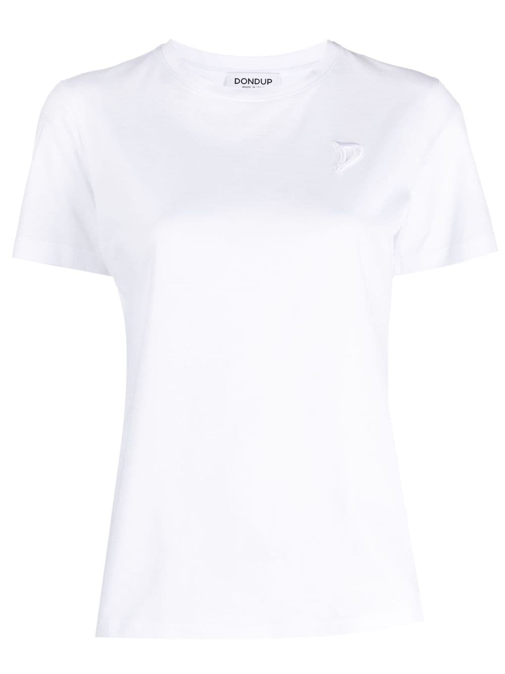 T-shirt bianca logo ricamo S746JF0271DFZ4DD 000 DONDUP 