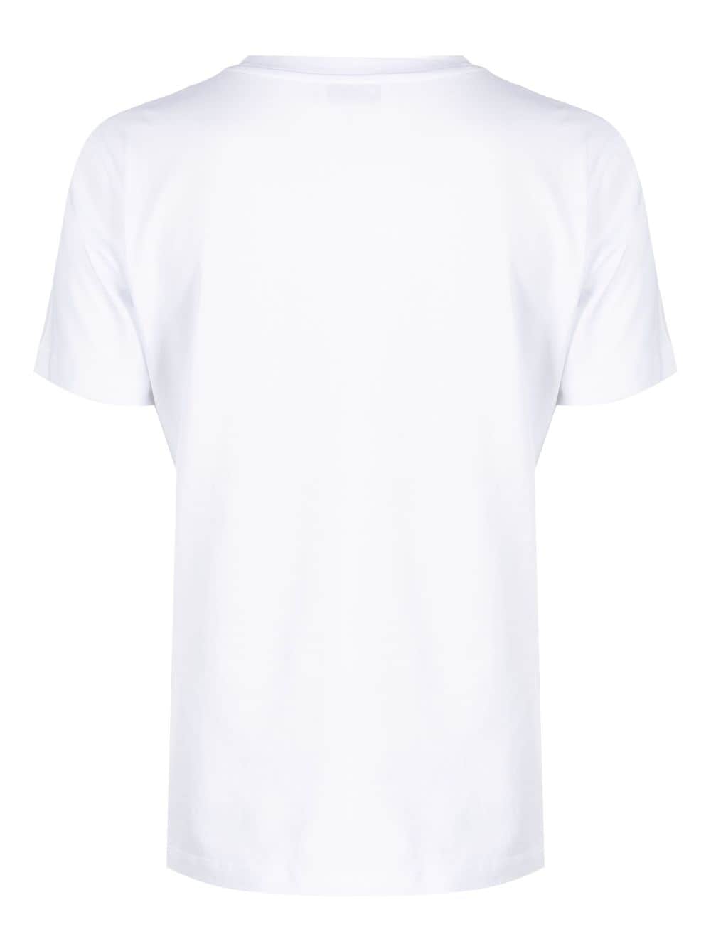 T-shirt bianca logo ricamo S746JF0271DFZ4DD 000 DONDUP 