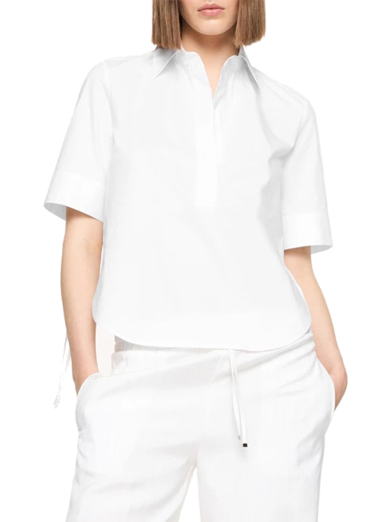 Regular fit white short sleeve shirt