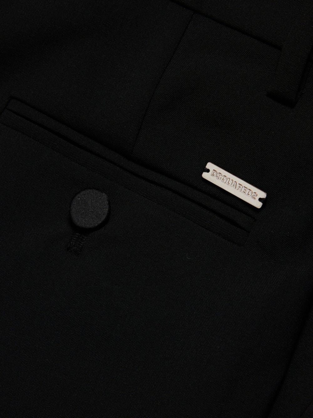 Pantalone nero con piega stirata lana <BR/> DQ2276D0A8A DQ900 DSQUARED KIDS 