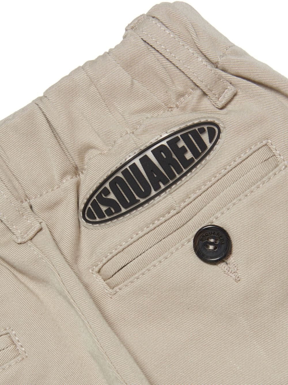 Beige newborn trousers Rubberized logo chino