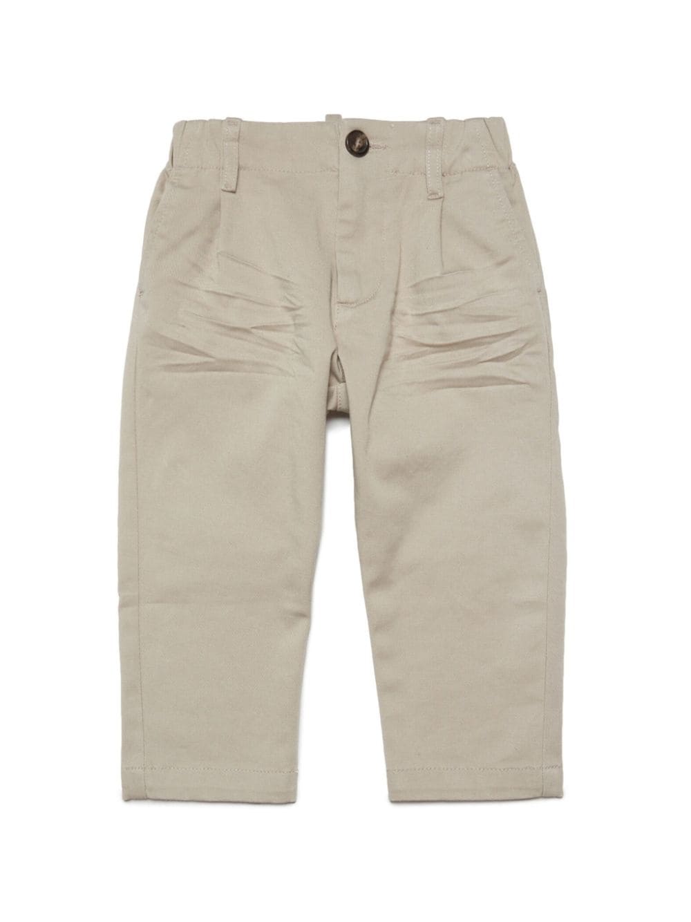 Beige newborn trousers Rubberized logo chino