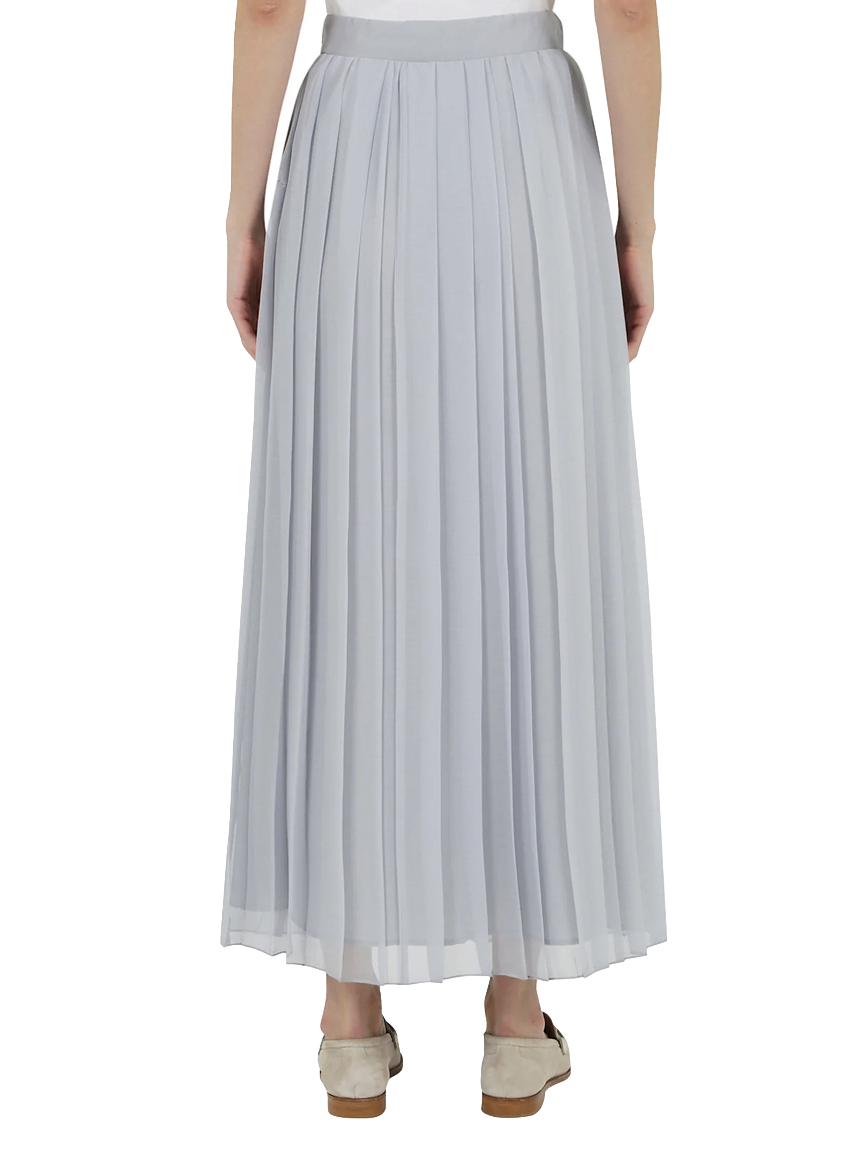 Long powder blue pleated skirt