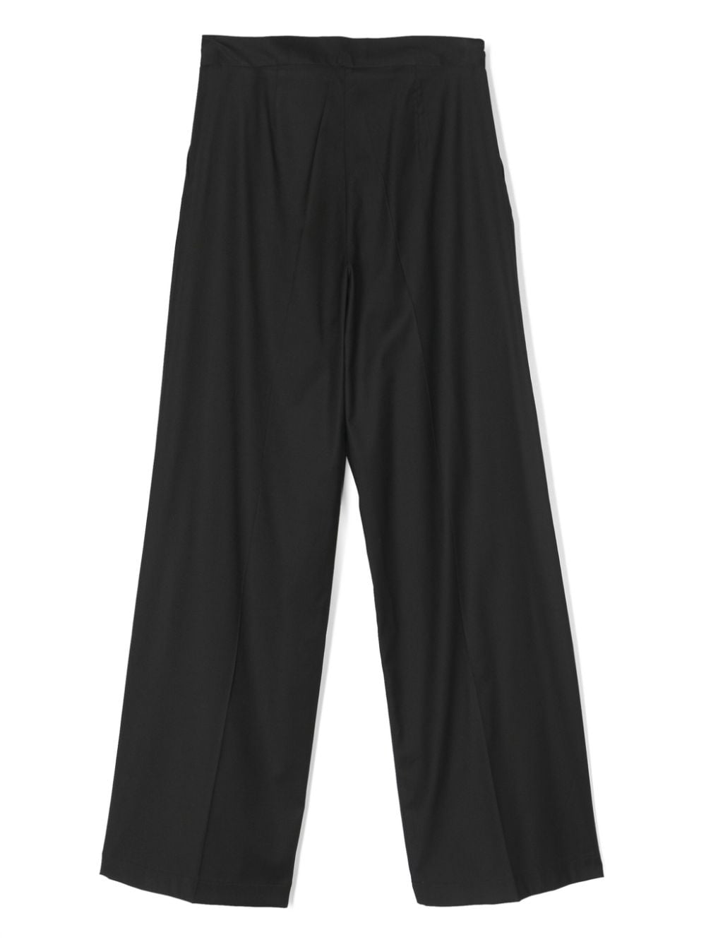 Black pleated wool trousers