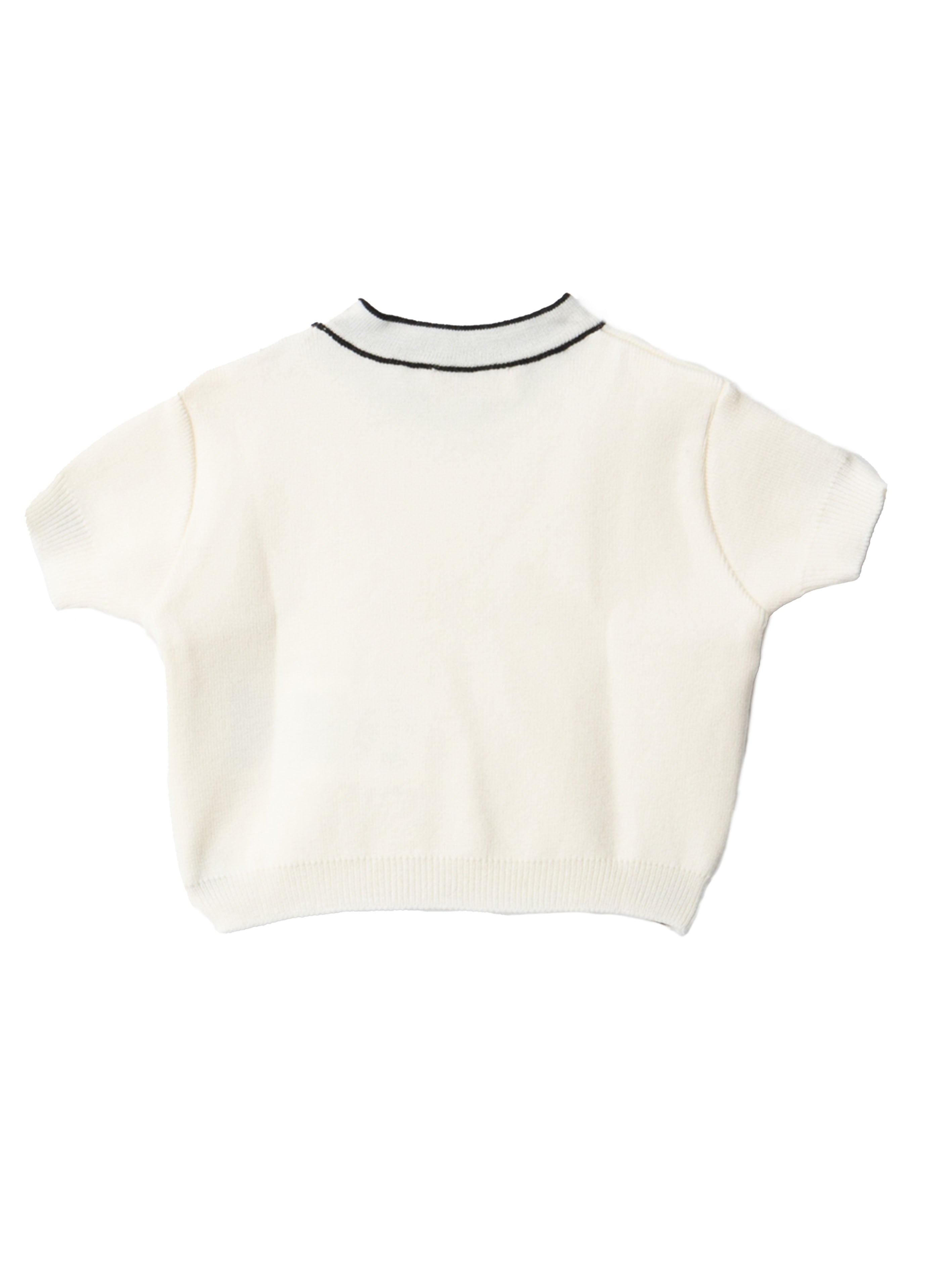 Knitted T-shirt with butter logo collar