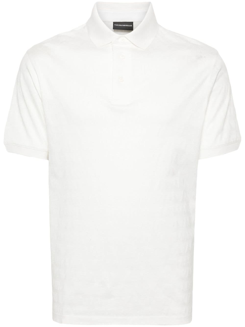 White polo all-over logo