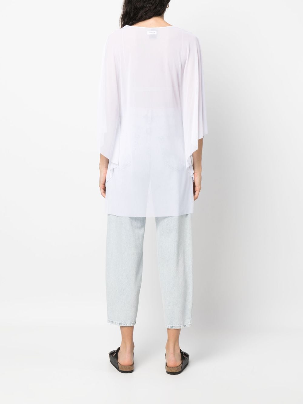 Semi-transparent white beach kaftan