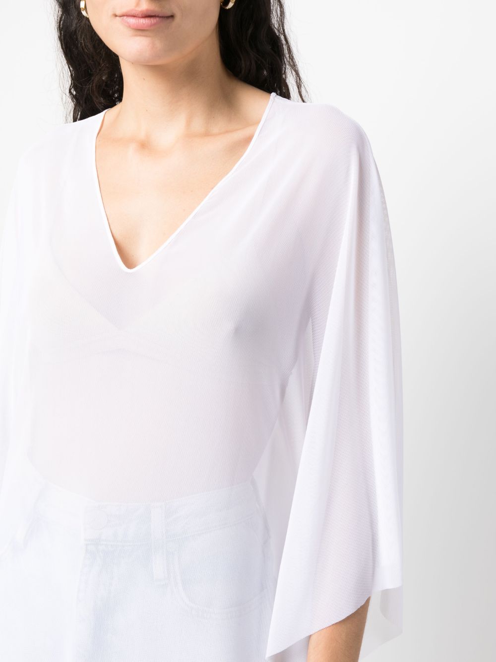 Semi-transparent white beach kaftan