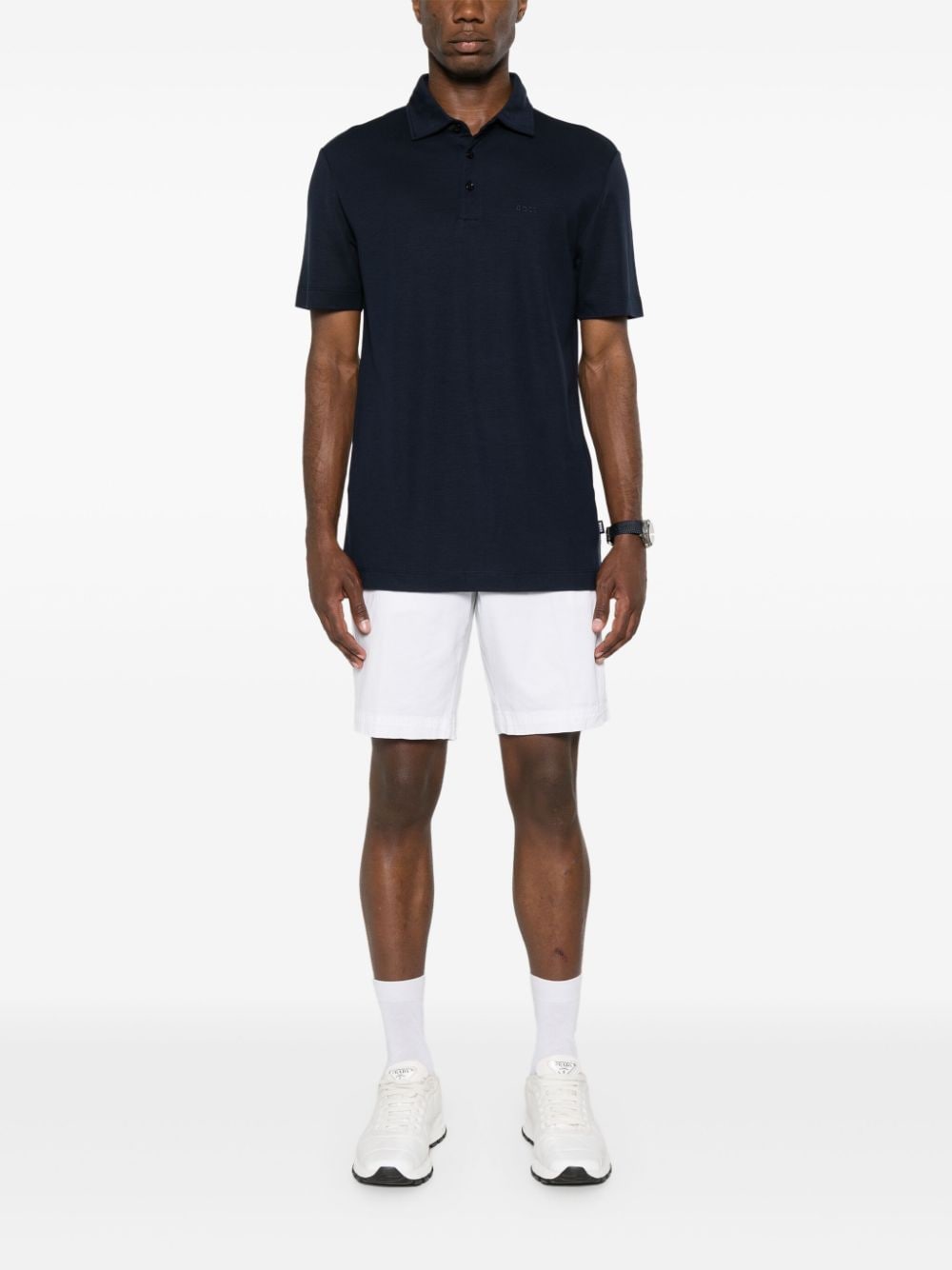 Polo blu mini logo ricamo 50508830 404 BOSS 