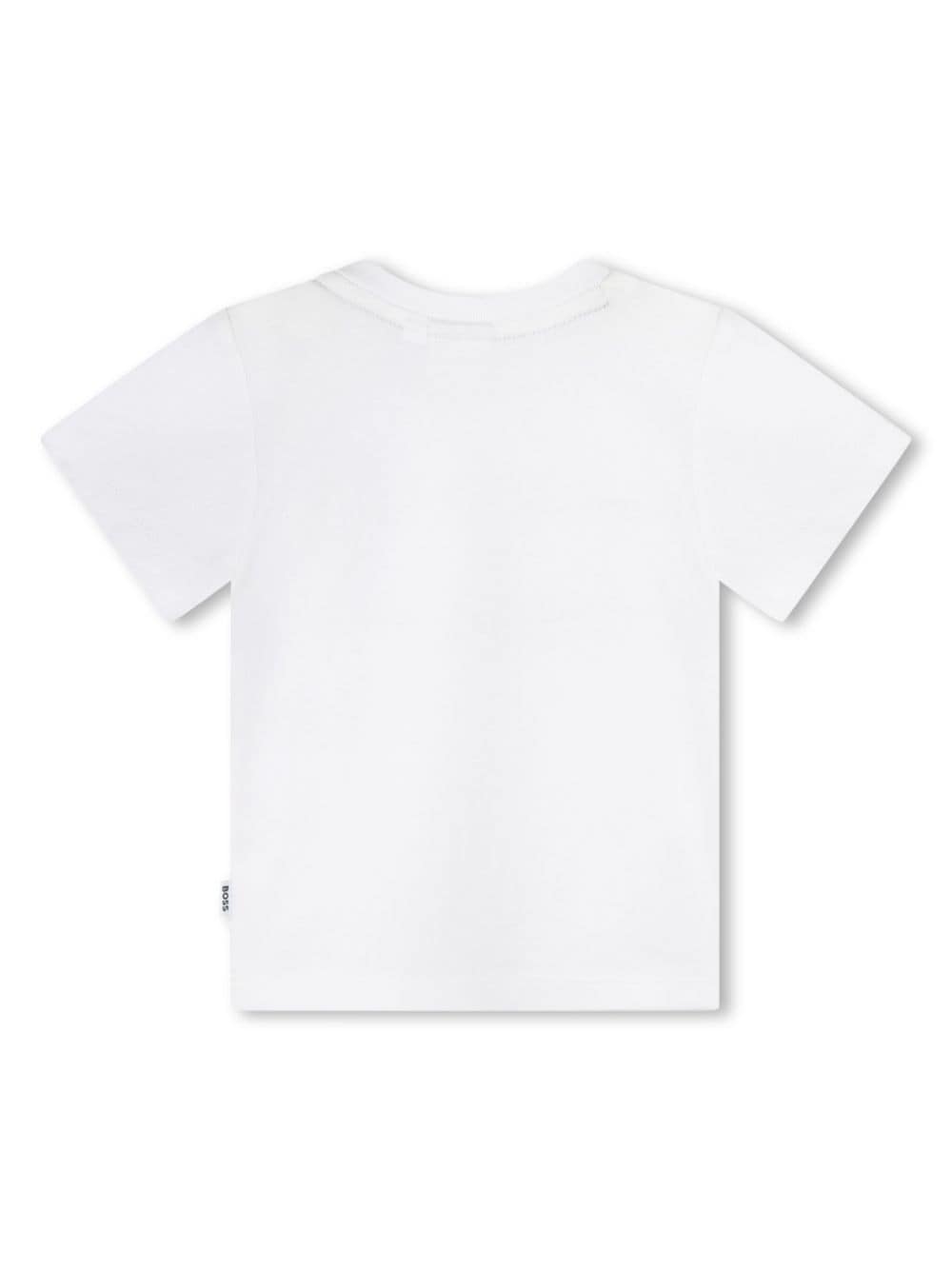 T-shirt bianca neonato logo ricamo