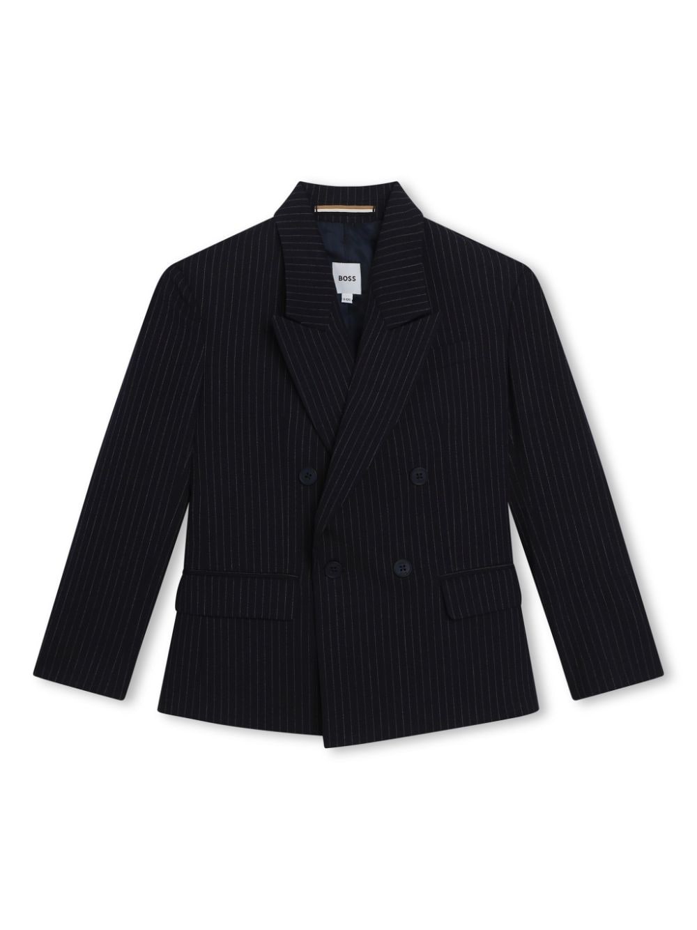 Blazer gessato blu scuro