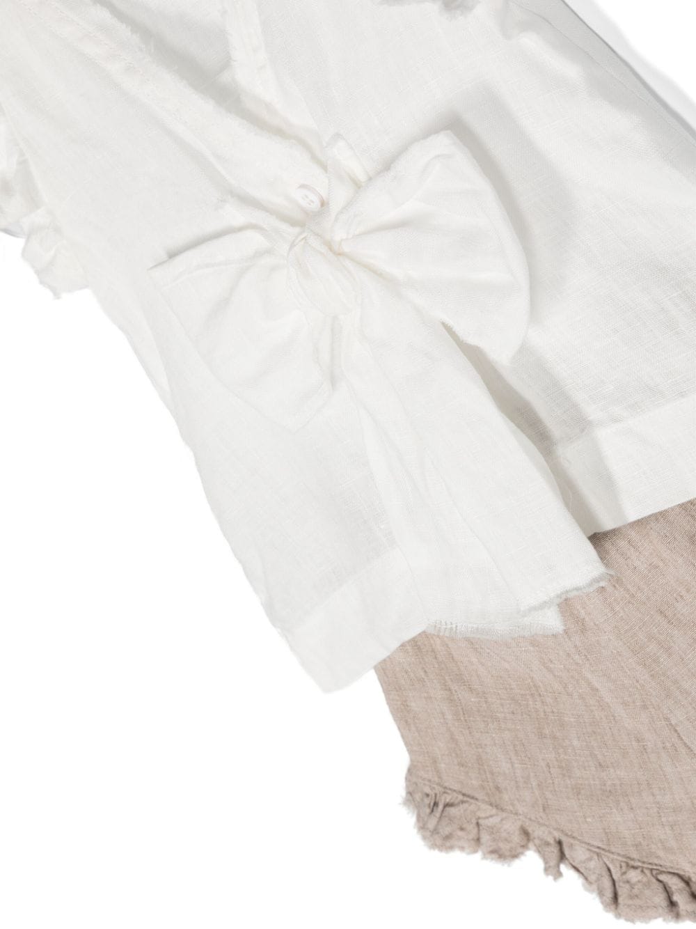 Baby girl linen ruffled t-shirt/short set