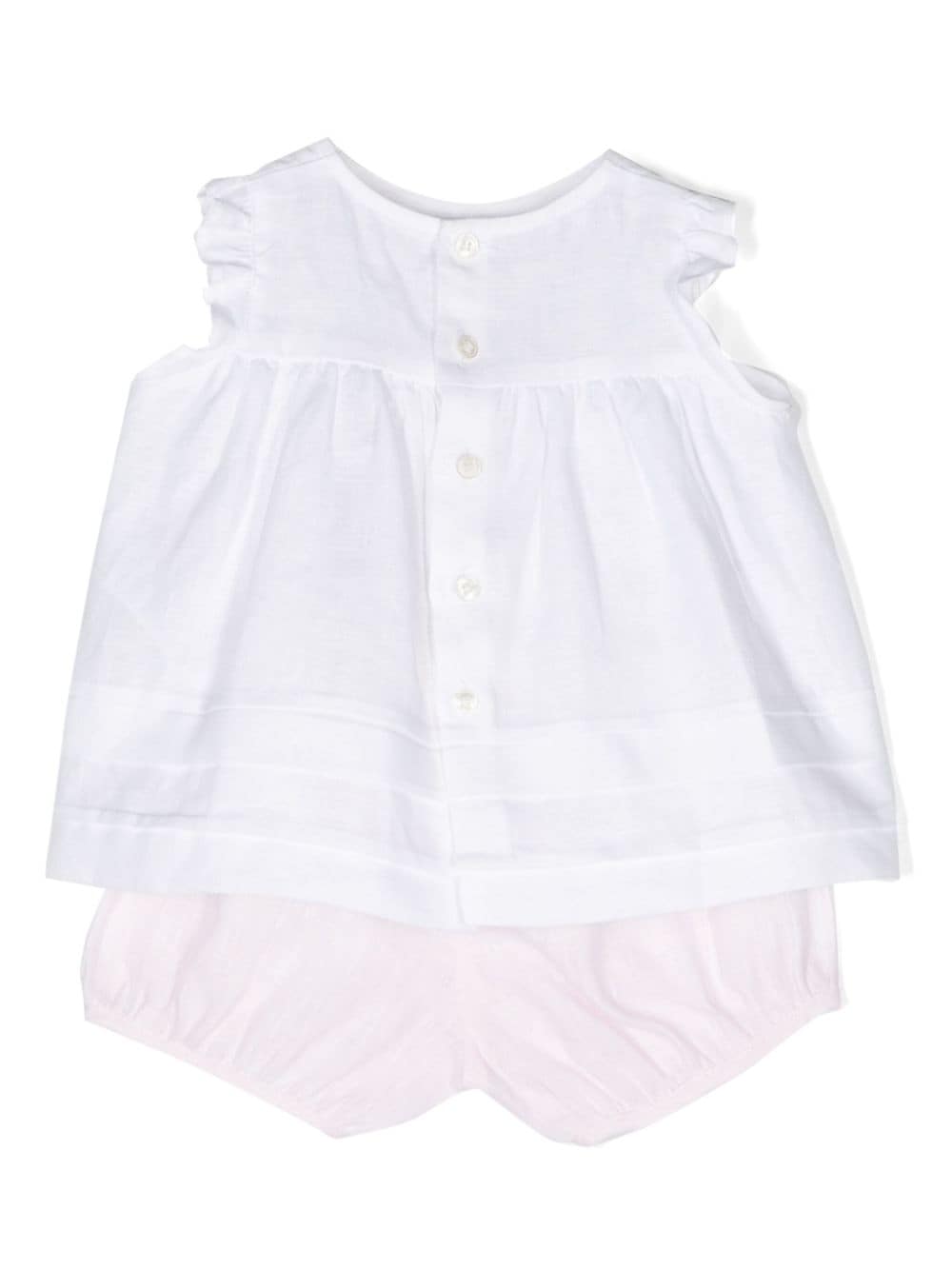 Baby girl's linen blouse/short set