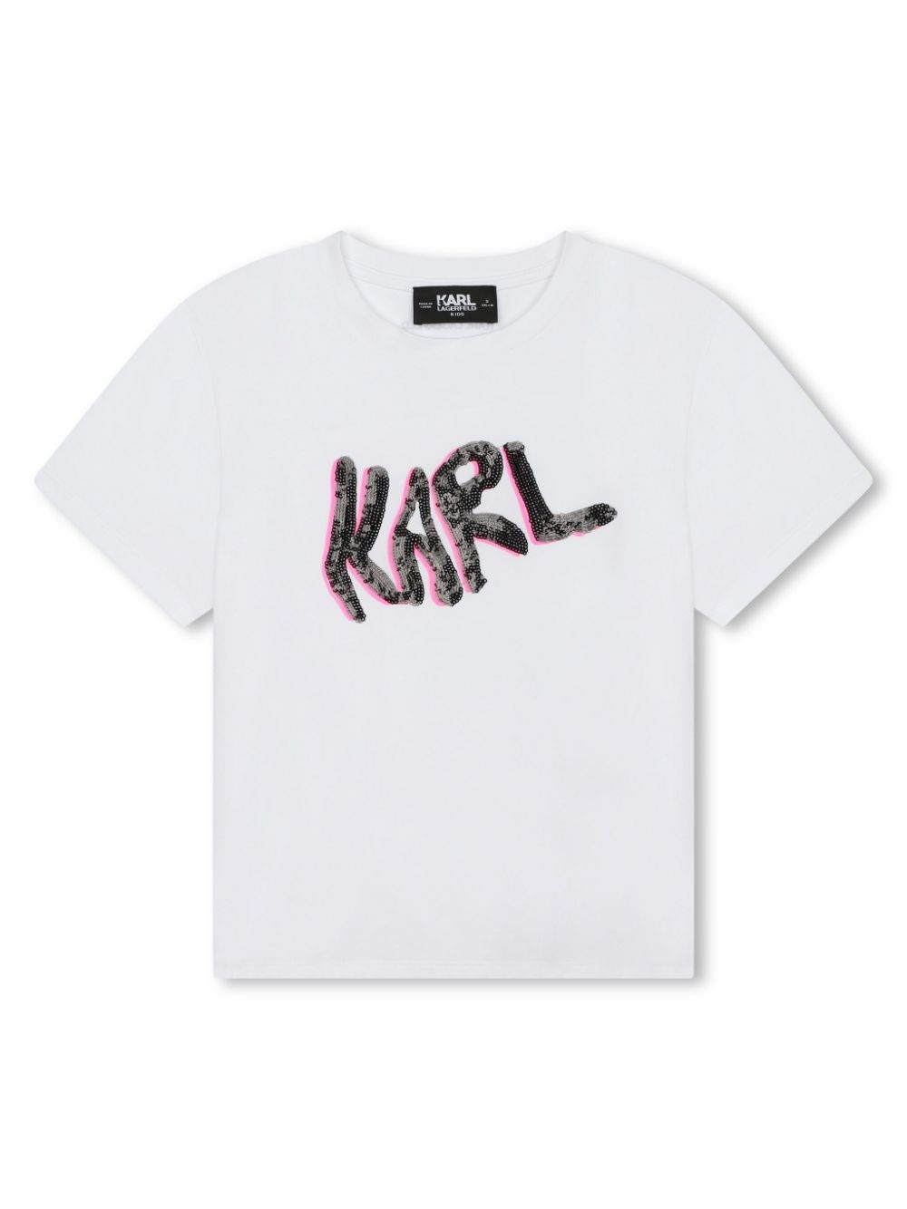 T-shirt bianca Karl paillettes