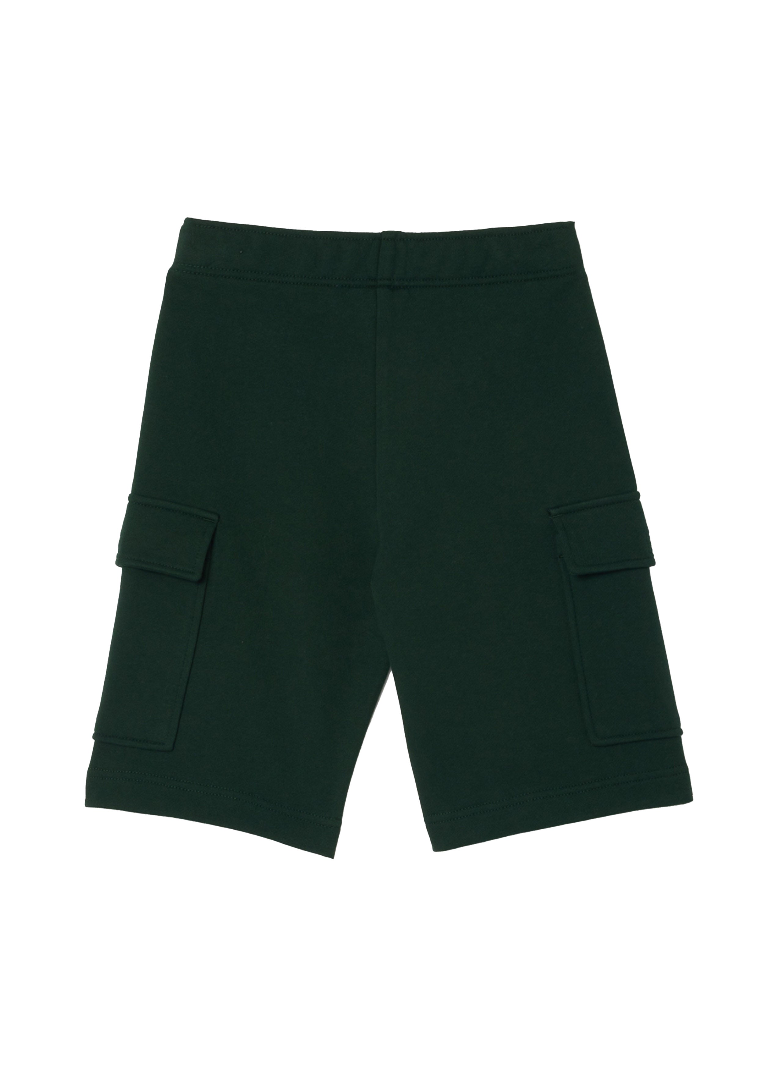 Dark green mini logo cargo bermuda