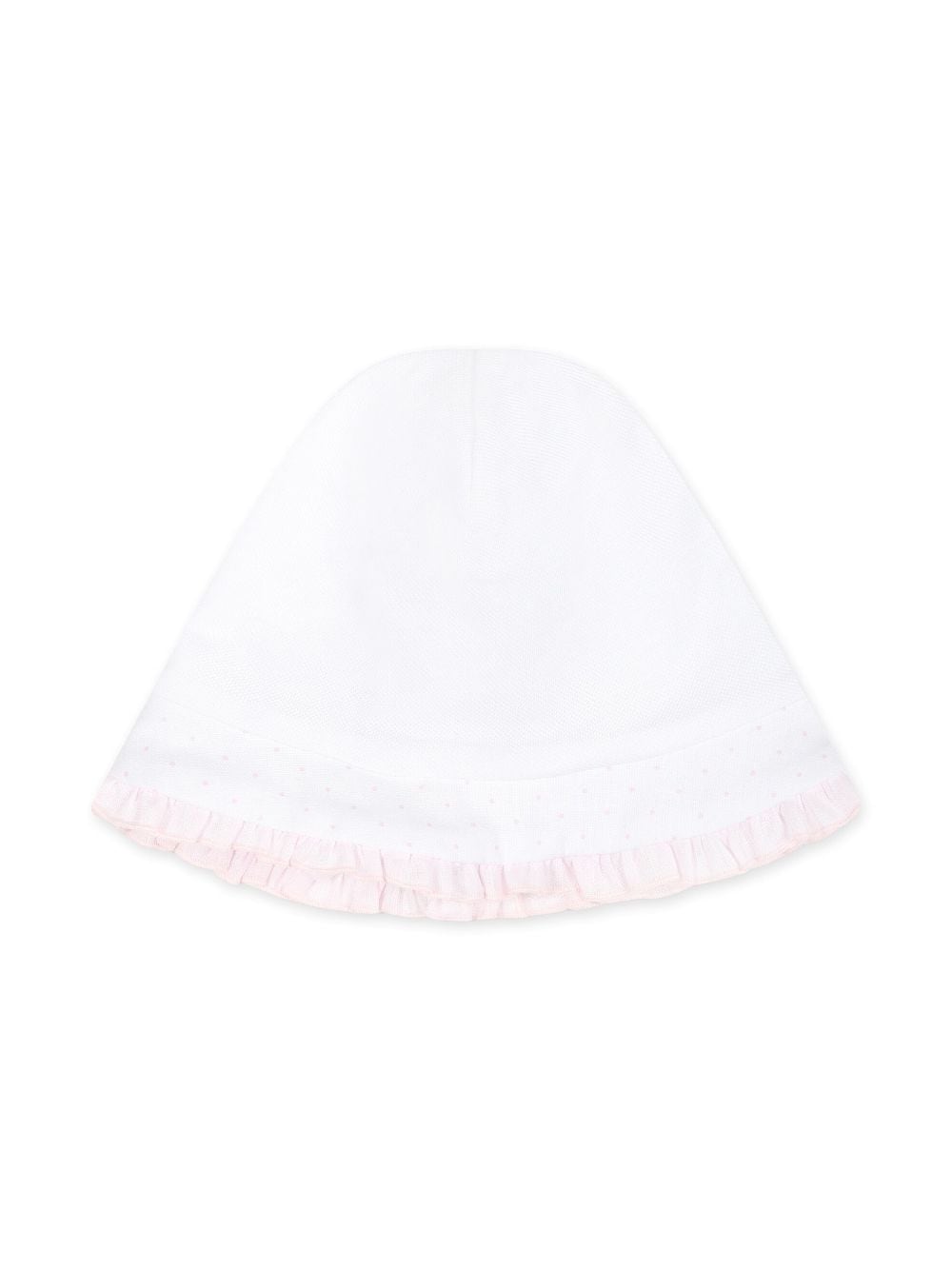 White hat with ruffled hem