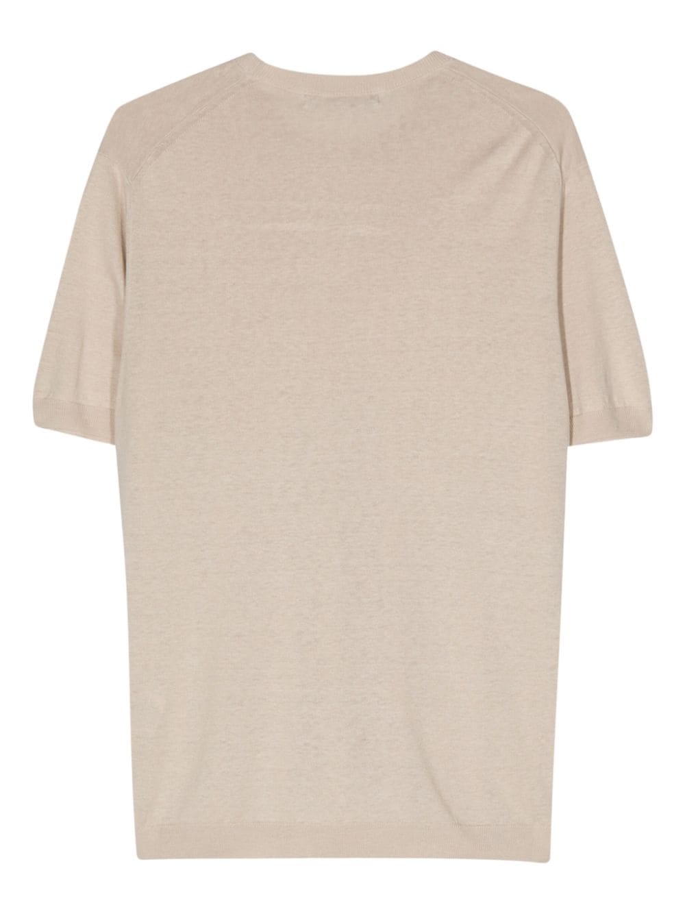 Beige silk/linen knitted T-shirt