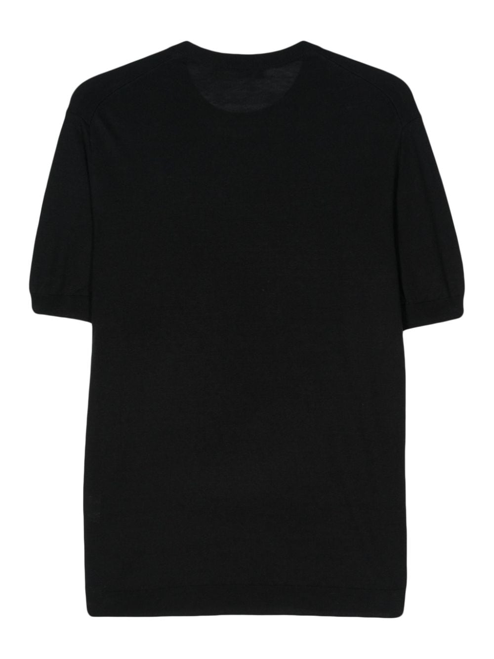 Black silk/linen knitted T-shirt