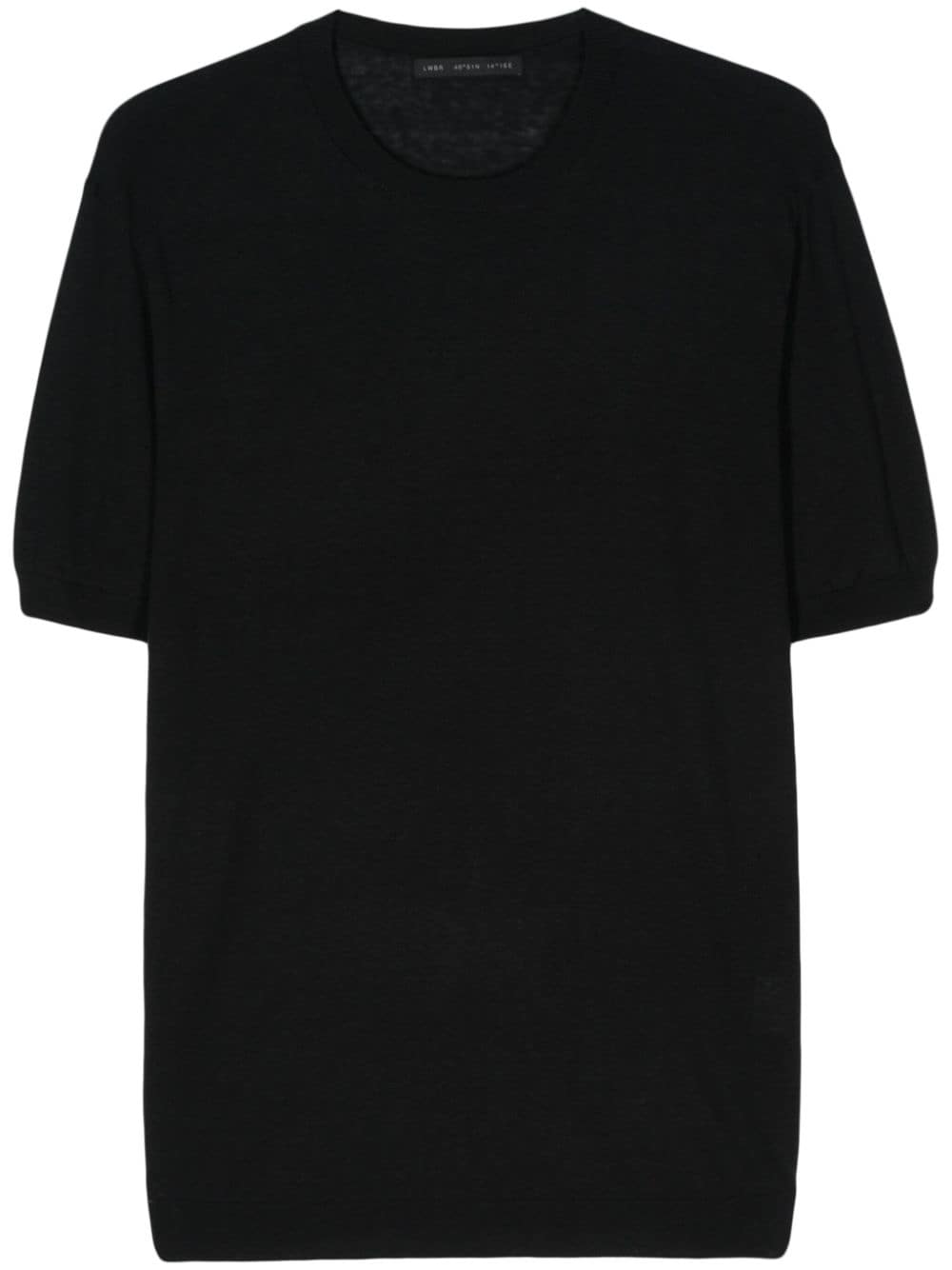 Black silk/linen knitted T-shirt