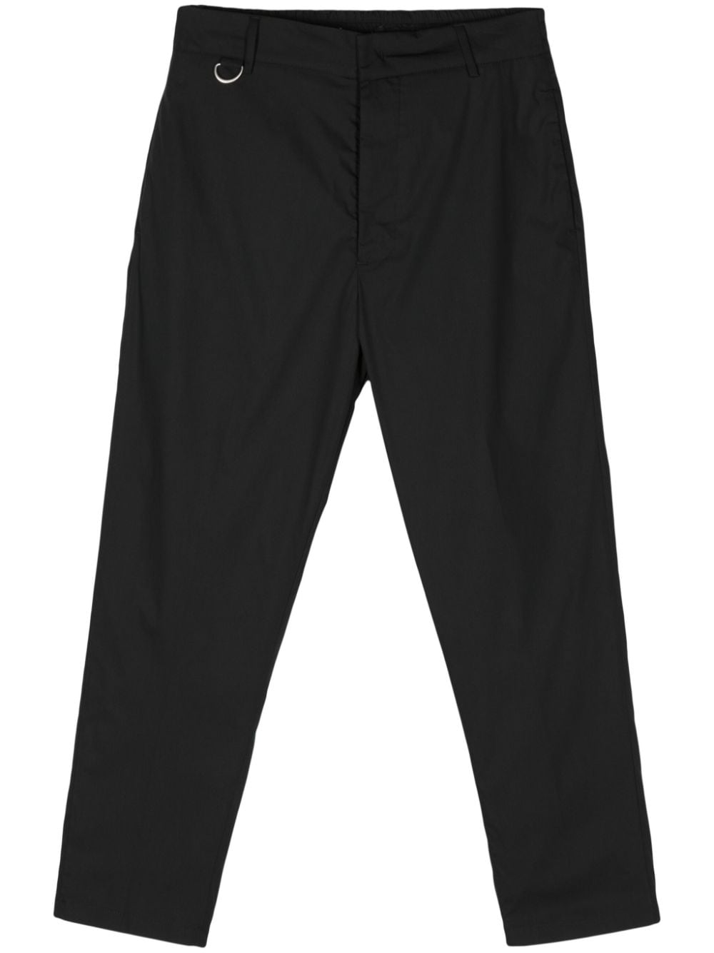 Black tapered trousers with medium waist