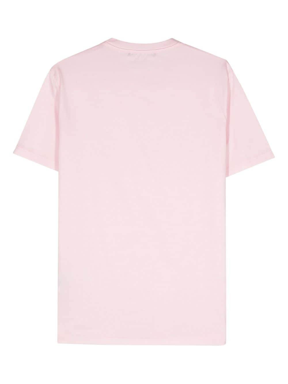 Maglia rosa mini etichetta orlo