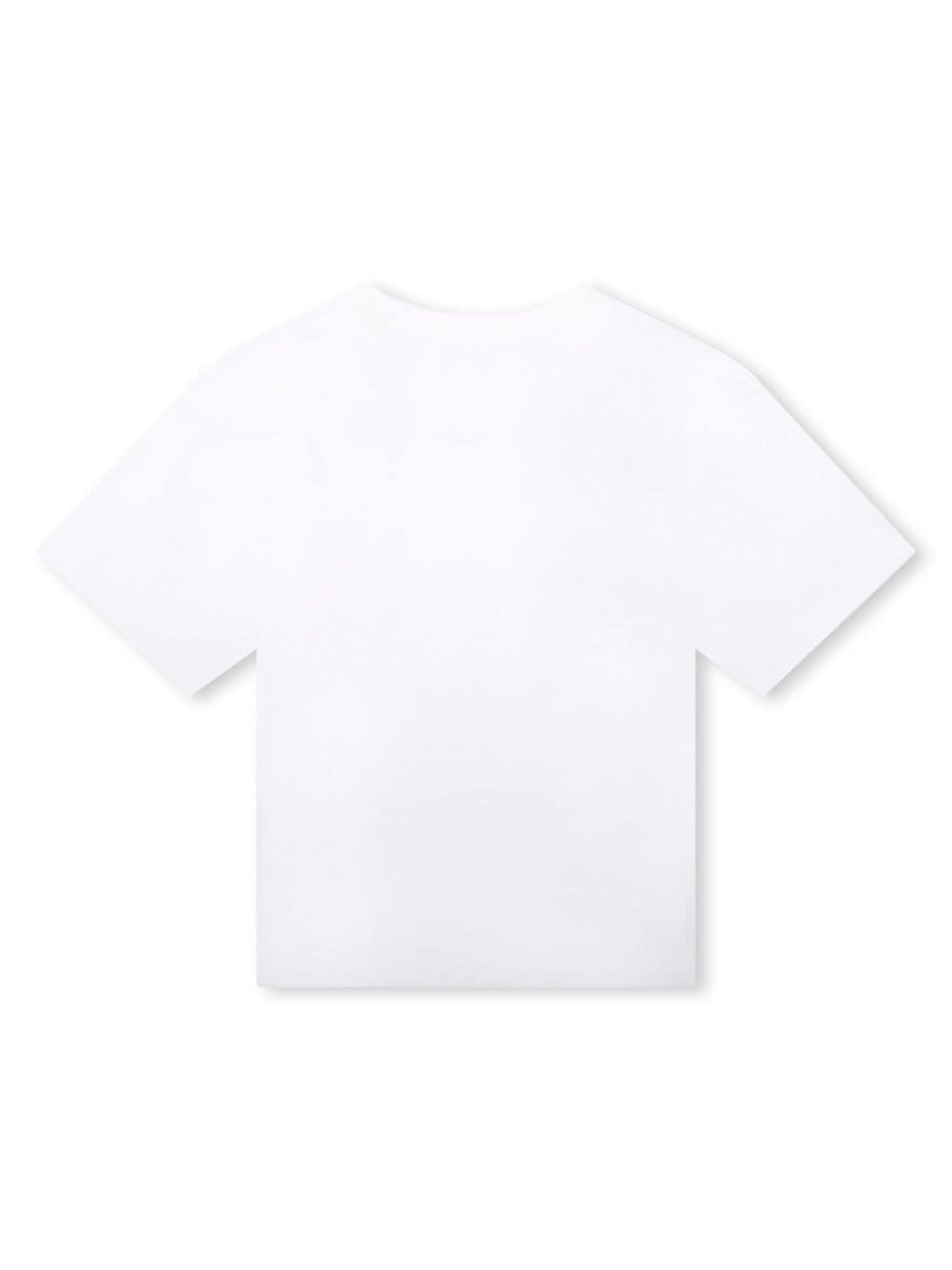 T-shirt bianco logo rilievo