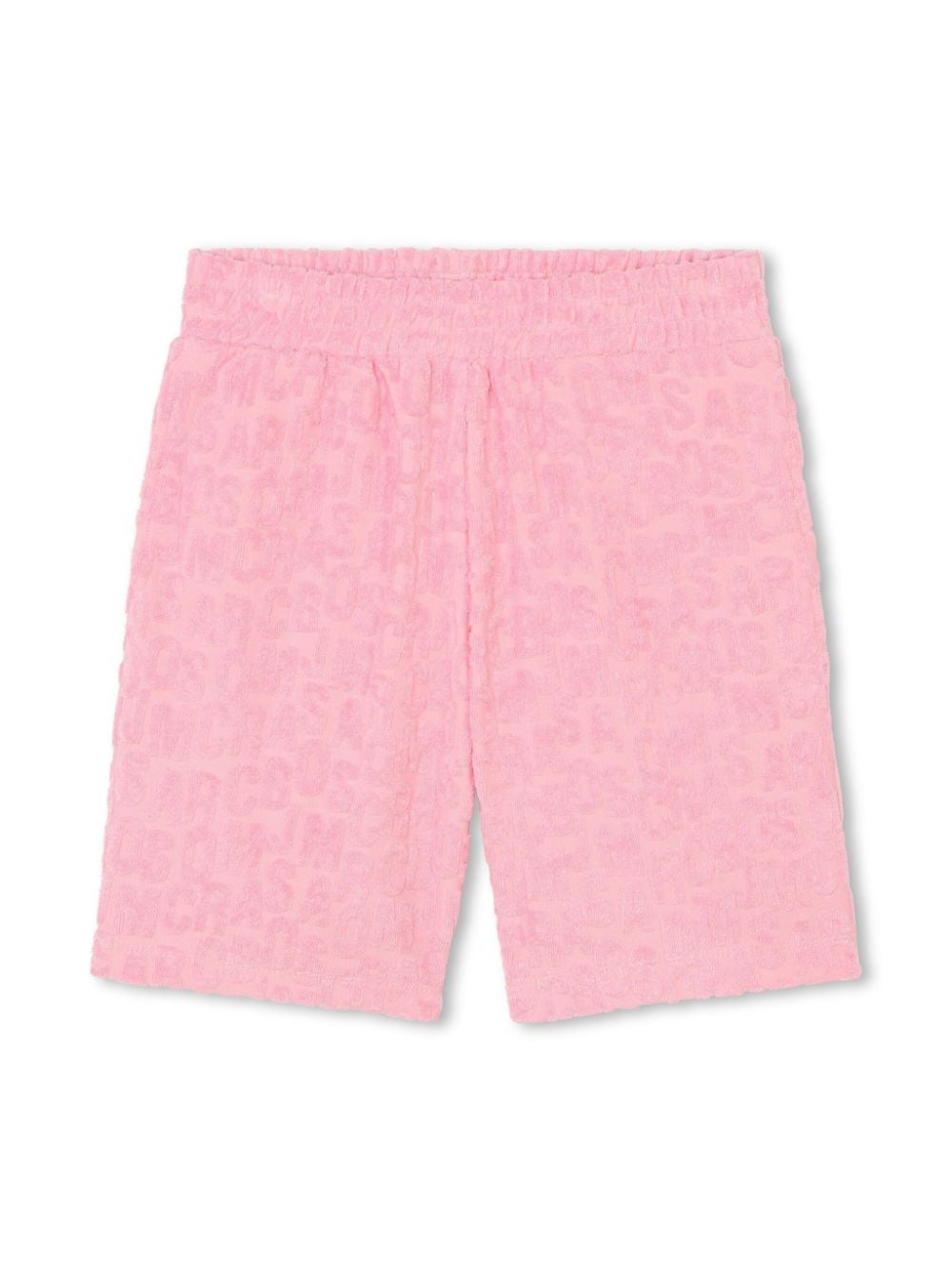 Pink shorts with all-over logo