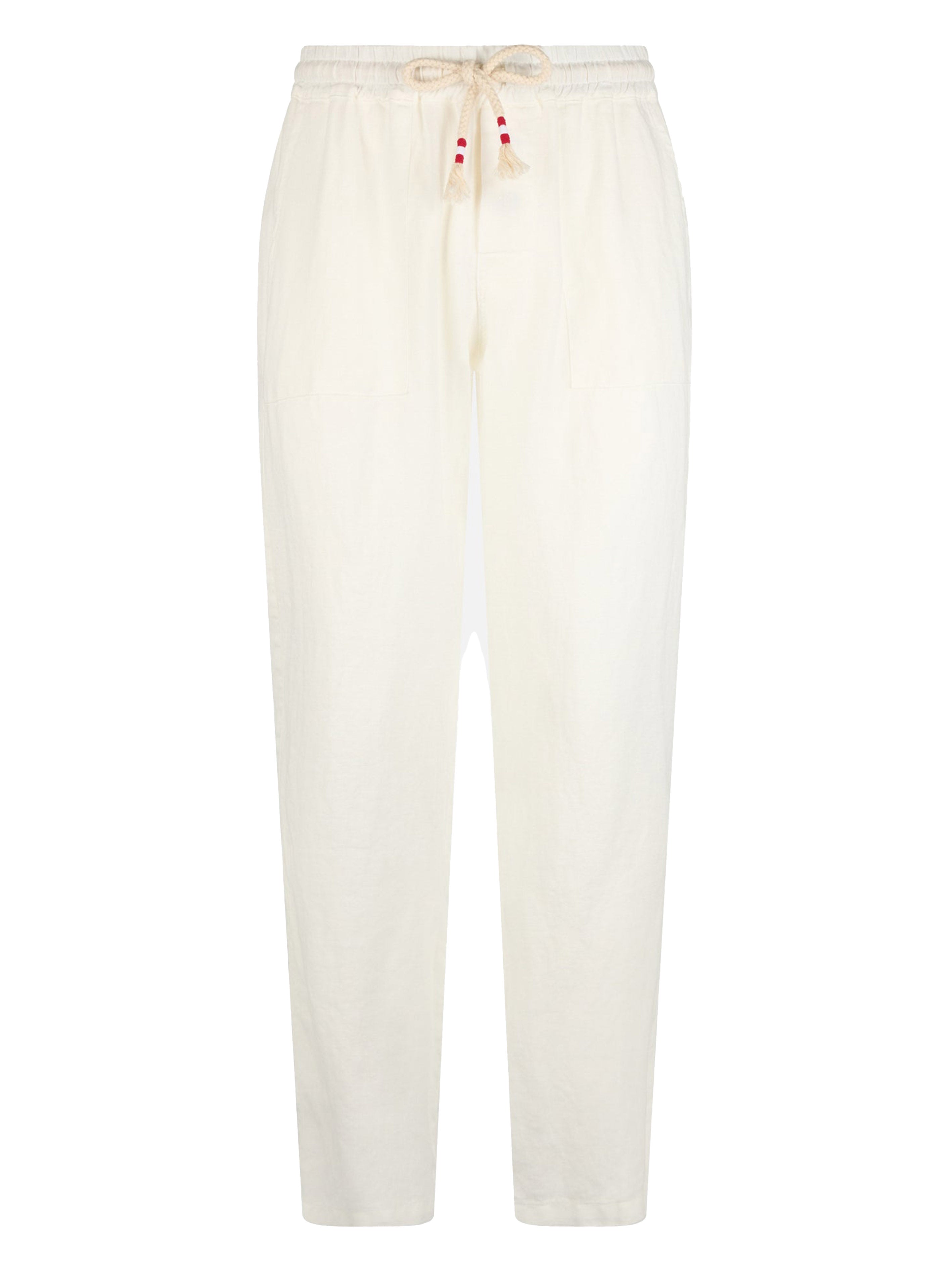 Calais white linen trousers