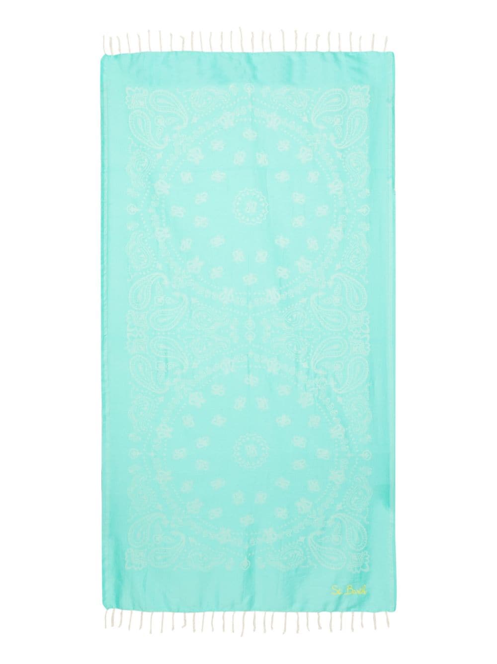 Turquoise bandana pattern beach towel